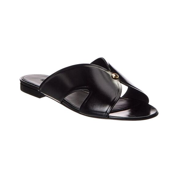 Loro Piana Vera Leather Sandal Black